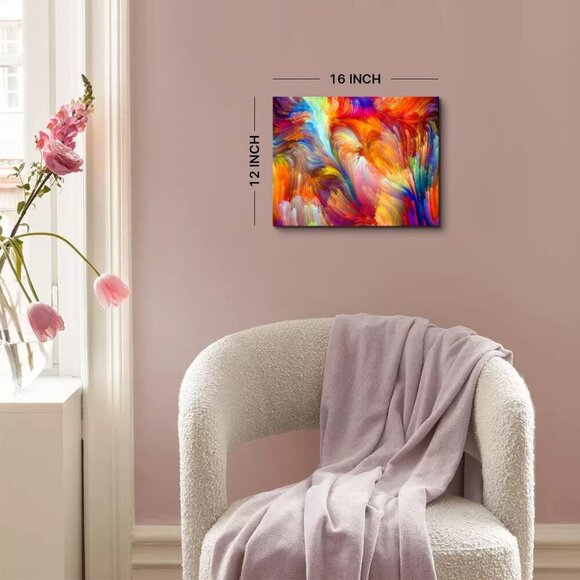 Abstract Colorful Canvas Wall Art for Living Room Colorful Splash Colors Picture - Picture 7 of 7